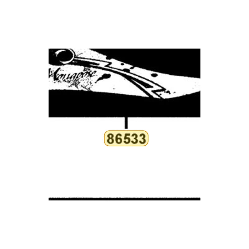 KYMCO Left Front Fender Stripe 86533-ABC9-M31-T02, part location on the factory exploded-view diagram