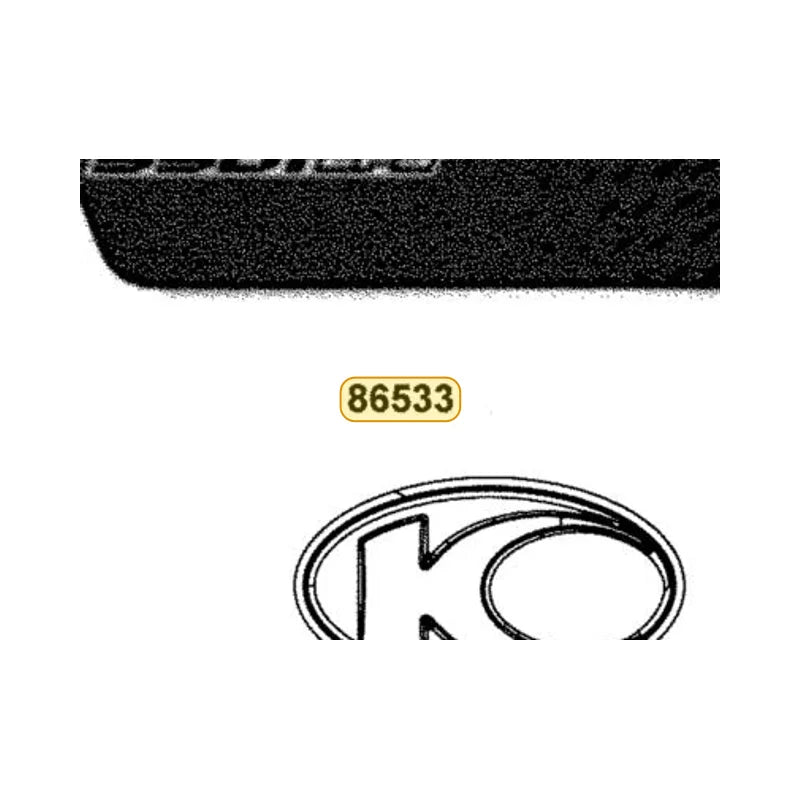 KYMCO Left Fender Front Stripe 86533-AKG9-M00-T01, part location on the factory exploded-view diagram