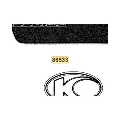 KYMCO Left Fender Front Stripe 86533-AKG9-M00-T01, part location on the factory exploded-view diagram