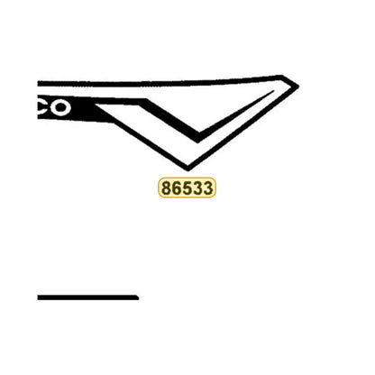 KYMCO Left Fender Front Stripe 86533-BLD3-M00-T01, part location on the factory exploded-view diagram
