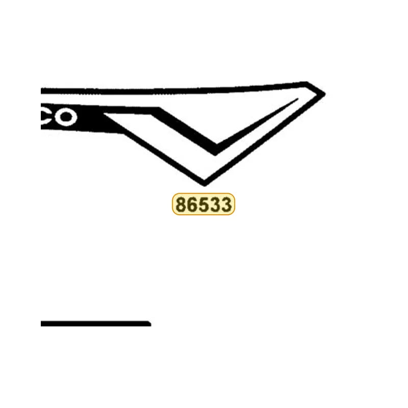 KYMCO Left Fender Front Stripe 86533-BLD3-M00-T02, part location on the factory exploded-view diagram
