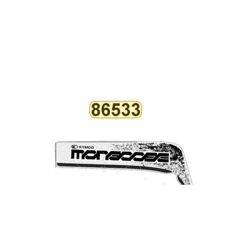 KYMCO Left Fender Front Stripe 86533-LEC1-M30-T01, part location on the factory exploded-view diagram