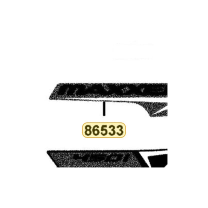 KYMCO Left Fender Front Stripe 86533-LGC7-M01-T03, part location on the factory exploded-view diagram