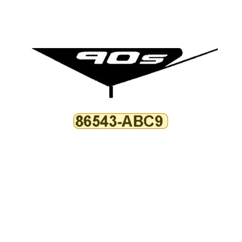 KYMCO Right Fender Front Stripe B 86543-ABC9-M00-T01, part location on the factory exploded-view diagram