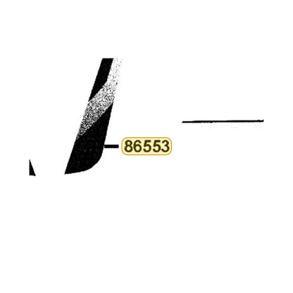 KYMCO Left Fender Front Stripe B 86553-AAJ6-M30-T03, part location on the factory exploded-view diagram