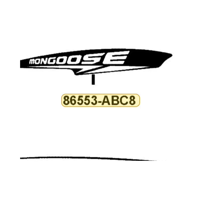 KYMCO Left Fender Front Stripe B 86553-ABC8-M00-T02, part location on the factory exploded-view diagram