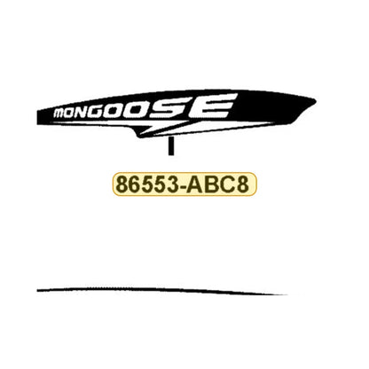 KYMCO Left Fender Front Stripe B 86553-ABC8-M00-T02, part location on the factory exploded-view diagram