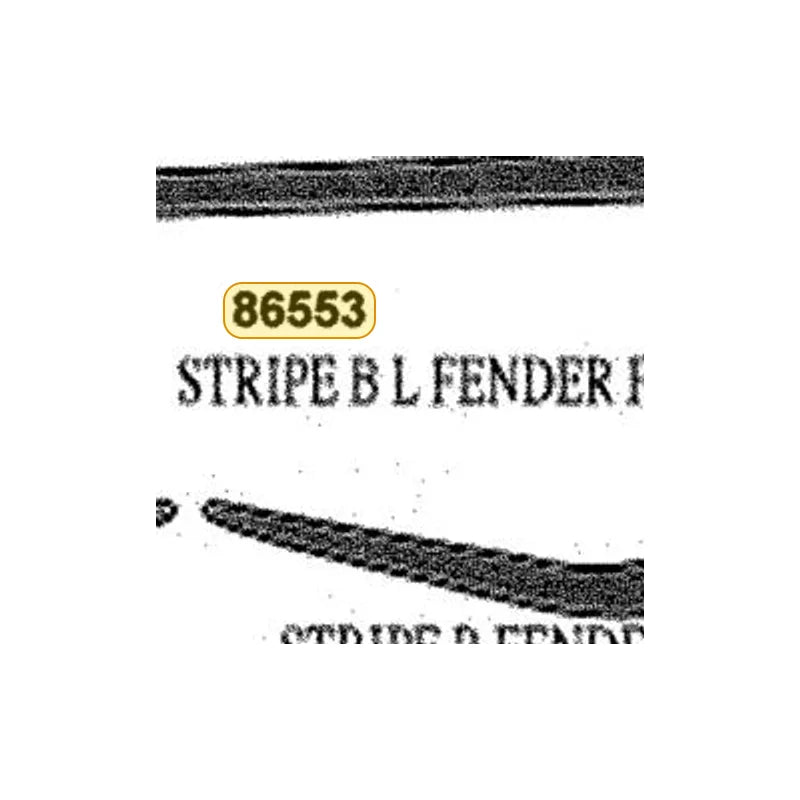 KYMCO Left Fender Front Stripe B 86553-AHH8-M31-T01, part location on the factory exploded-view diagram