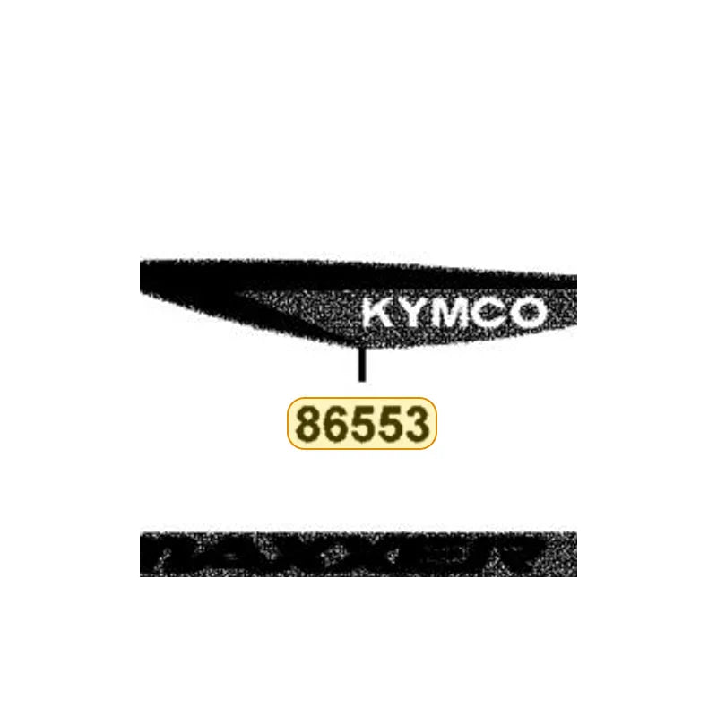 KYMCO Left Fender Front Stripe B 86553-LGC7-M01-T03, part location on the factory exploded-view diagram