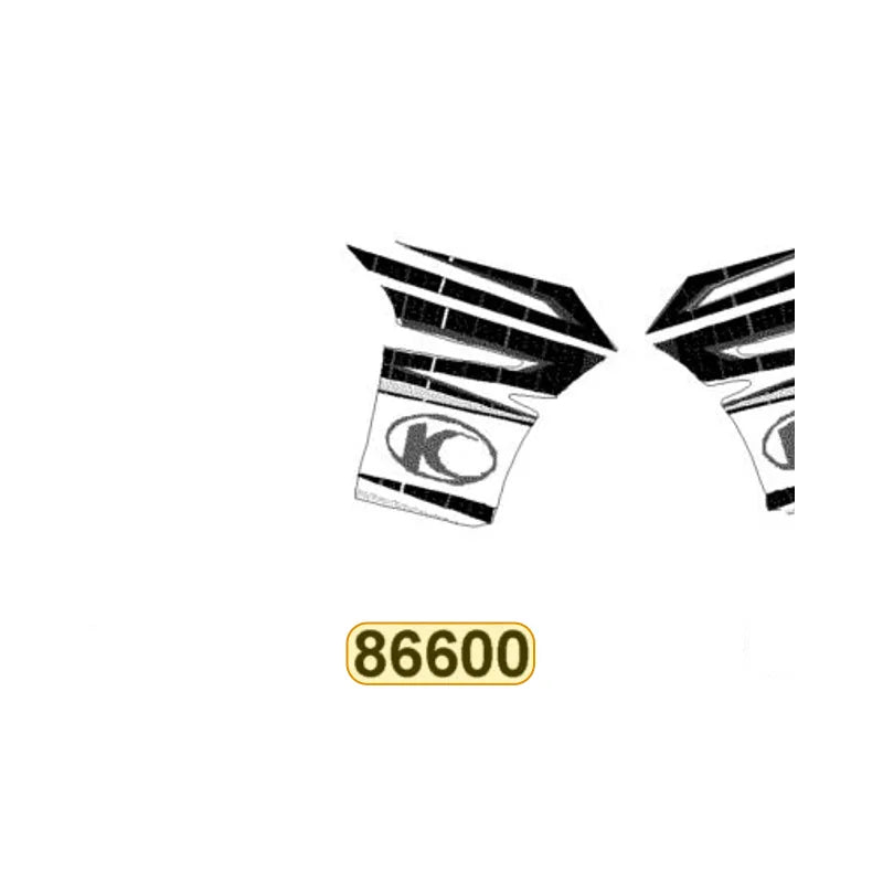 KYMCO Right Leg Shield Stripe 86600-LDC8-E90-T01, part location on the factory exploded-view diagram