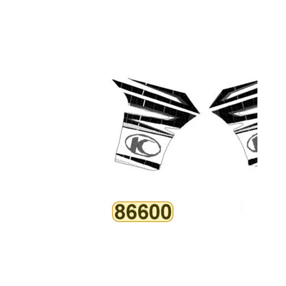 KYMCO Right Leg Shield Stripe 86600-LDC8-E90-T01, part location on the factory exploded-view diagram