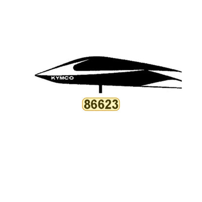 KYMCO Right Rear Fender Stripe 86623-ABC8-M00-T01, part location on the factory exploded-view diagram