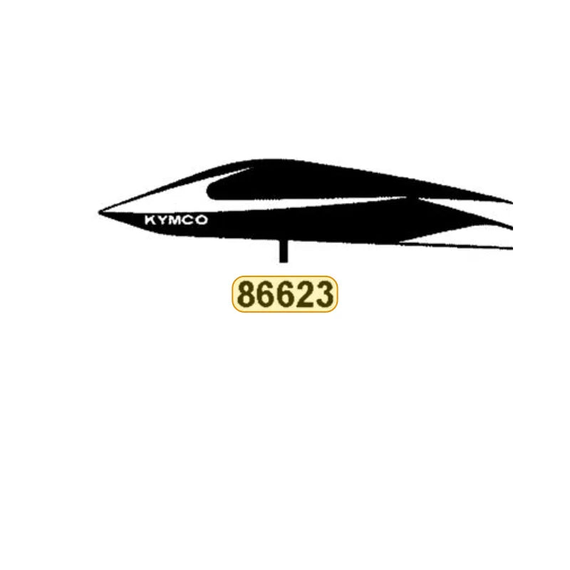 KYMCO Right Rear Fender Stripe 86623-ABC8-M00-T02, part location on the factory exploded-view diagram