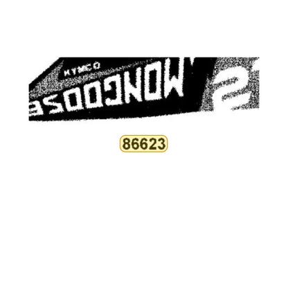 KYMCO Right Fender Rear Stripe 86623-AHA5-M30-T0A, part location on the factory exploded-view diagram