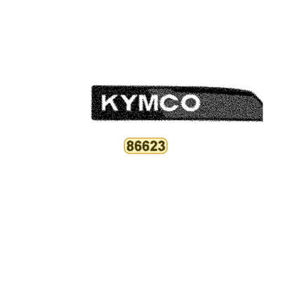 KYMCO Right Rear Fender Stripe 86623-AHH8-M00-T03, part location on the factory exploded-view diagram