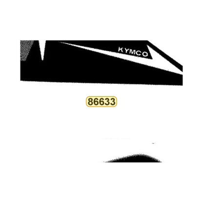 KYMCO Left Fender Rear Stripe 86633-BAC1-M00-T06, part location on the factory exploded-view diagram