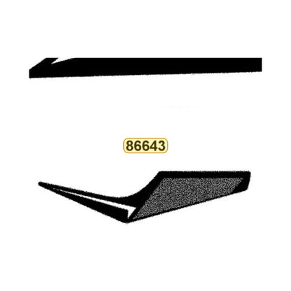 KYMCO Right Rear Fender Stripe B 86643-BAC1-M00-T02, part location on the factory exploded-view diagram
