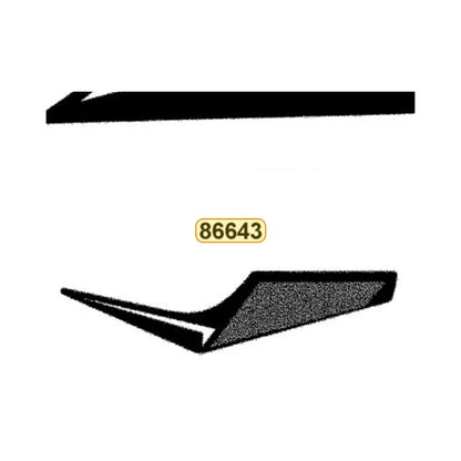 KYMCO Right Rear Fender Stripe B 86643-BAC1-M00-T08, part location on the factory exploded-view diagram