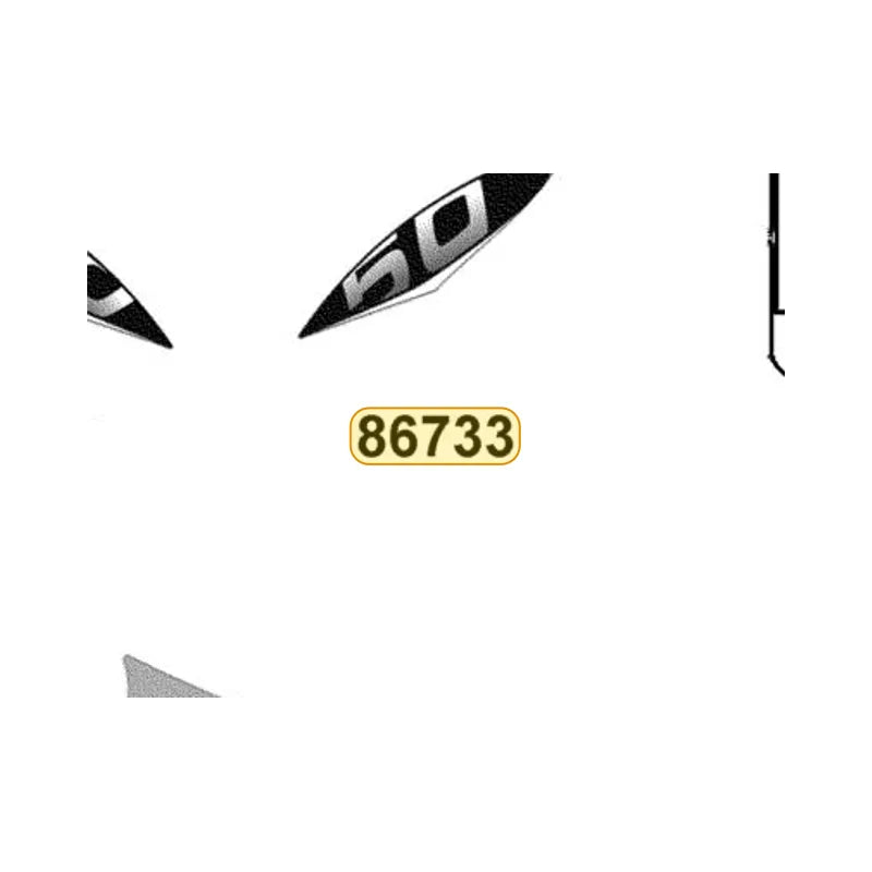 KYMCO Left Leg Shield Stripe 86733-LDC8-M32-T02, part location on the factory exploded-view diagram