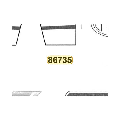 KYMCO Left Leg Shield Stripe B 86735-ADA9-M30-T01, part location on the factory exploded-view diagram