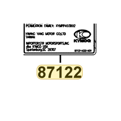 KYMCO Evaporative E/m Mark 87122-LCD2-M31-T01, part location on the factory exploded-view diagram