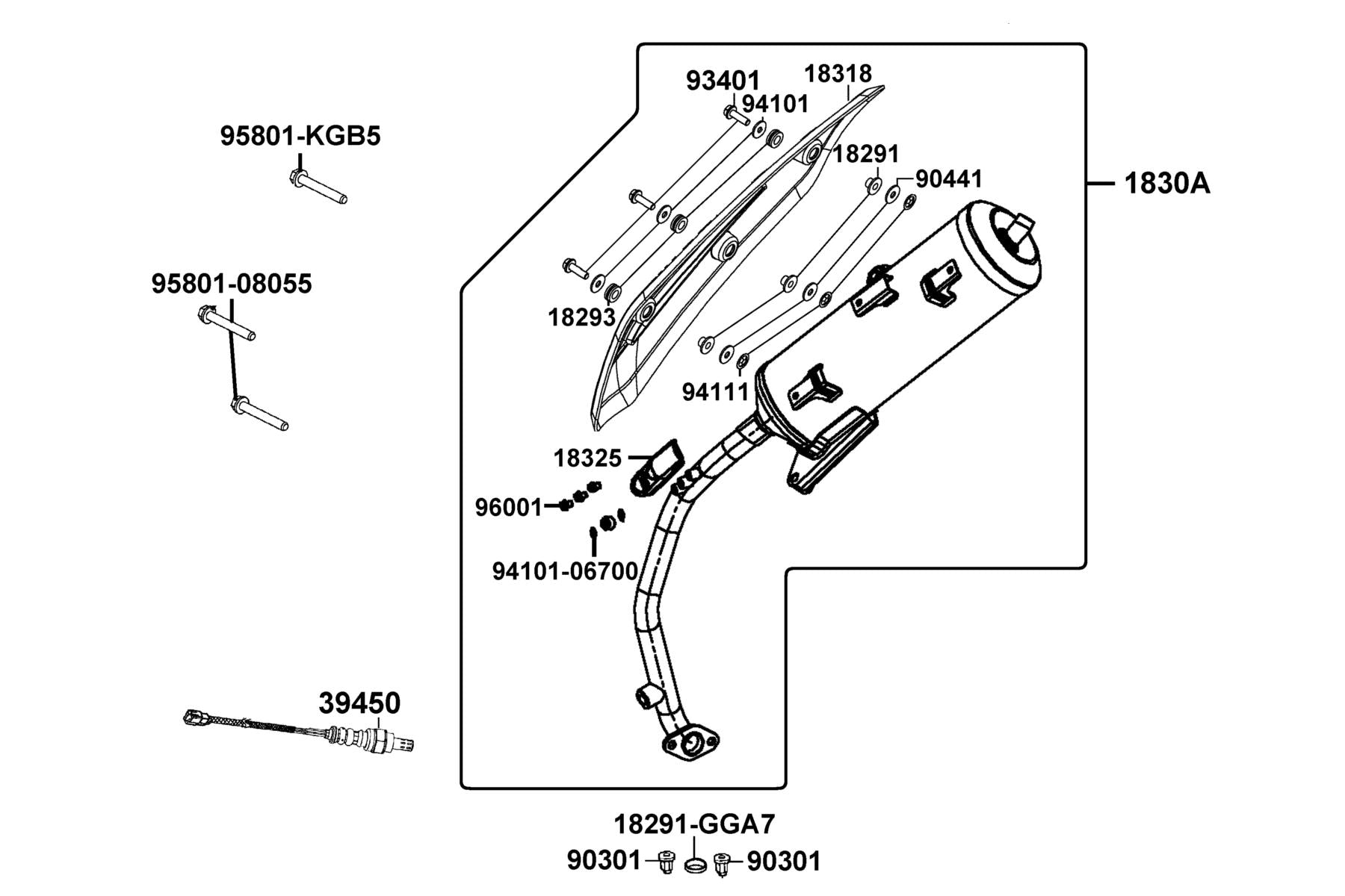 Nut Cap 6MM — 90301-KGBG-C01 — KYMCO exploded-view diagram