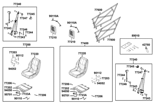 Seat Assy L (reach) — 77400-LEE8-E00-T01 — KYMCO exploded-view diagram