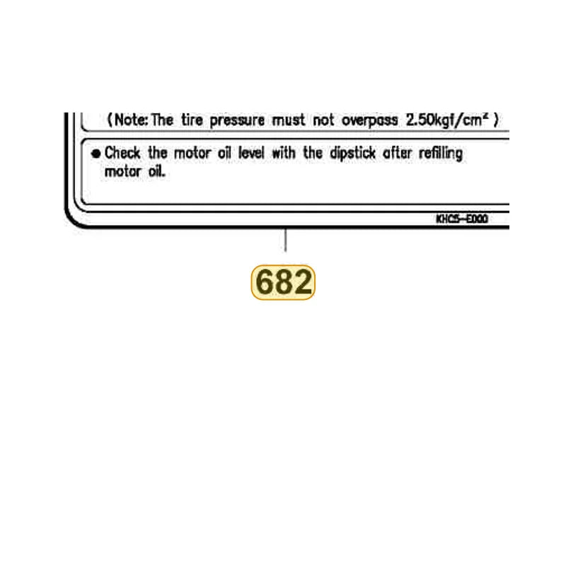 KYMCO Tire Label 87505-KHC5-E00-T01, part location on the factory exploded-view diagram
