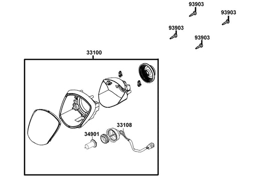 Light Assy Head — 33100-LGR4-M30 — KYMCO exploded-view diagram
