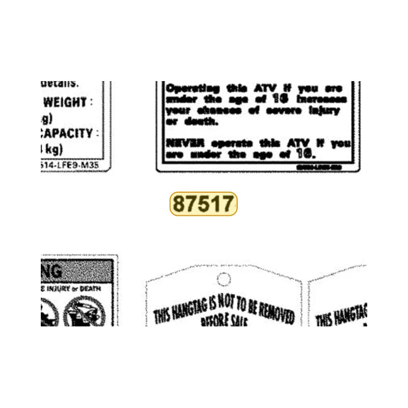 KYMCO Caution Drive Age 16 87517-LDB5-E00-T01, part location on the factory exploded-view diagram