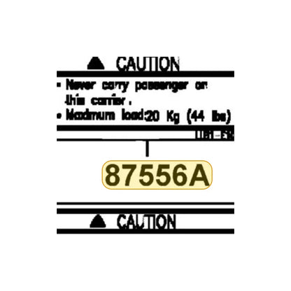 KYMCO Max Load Caution Carrier 87556-LLB1-E01-T03, part location on the factory exploded-view diagram