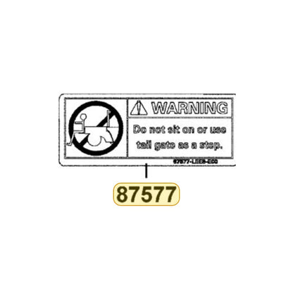 KYMCO Warning Cargo Gate 87577-LEE8-E00-T01, part location on the factory exploded-view diagram