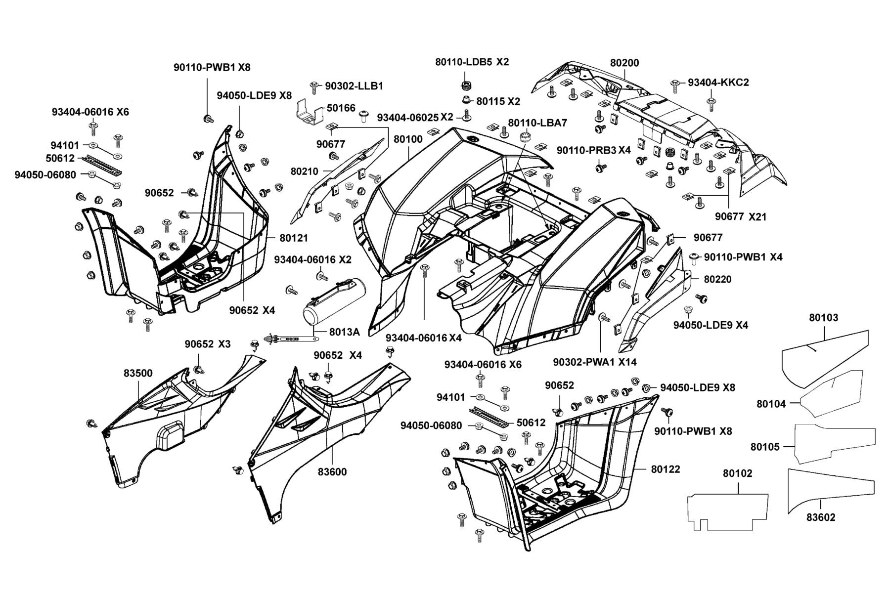 Bolt-wash 5*16 — 90302-PWA1-900 — KYMCO exploded-view diagram