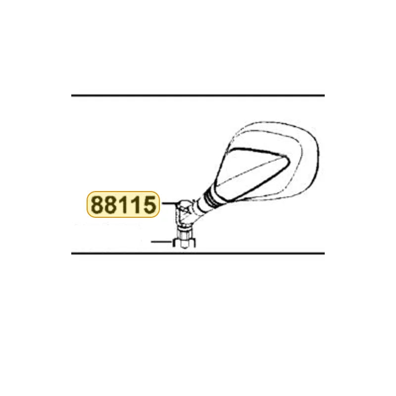 KYMCO Mirror Bracket Cap (Black) 88115-LBA2-E02-N1R, part location on the factory exploded-view diagram