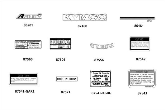 Stripe Kymco — 87160-LDC8-M30-T02 — KYMCO exploded-view diagram