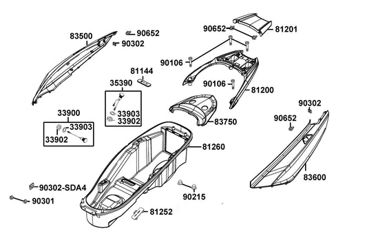 Nut Spring 5MM — 90302-LKB9-C00 — KYMCO exploded-view diagram