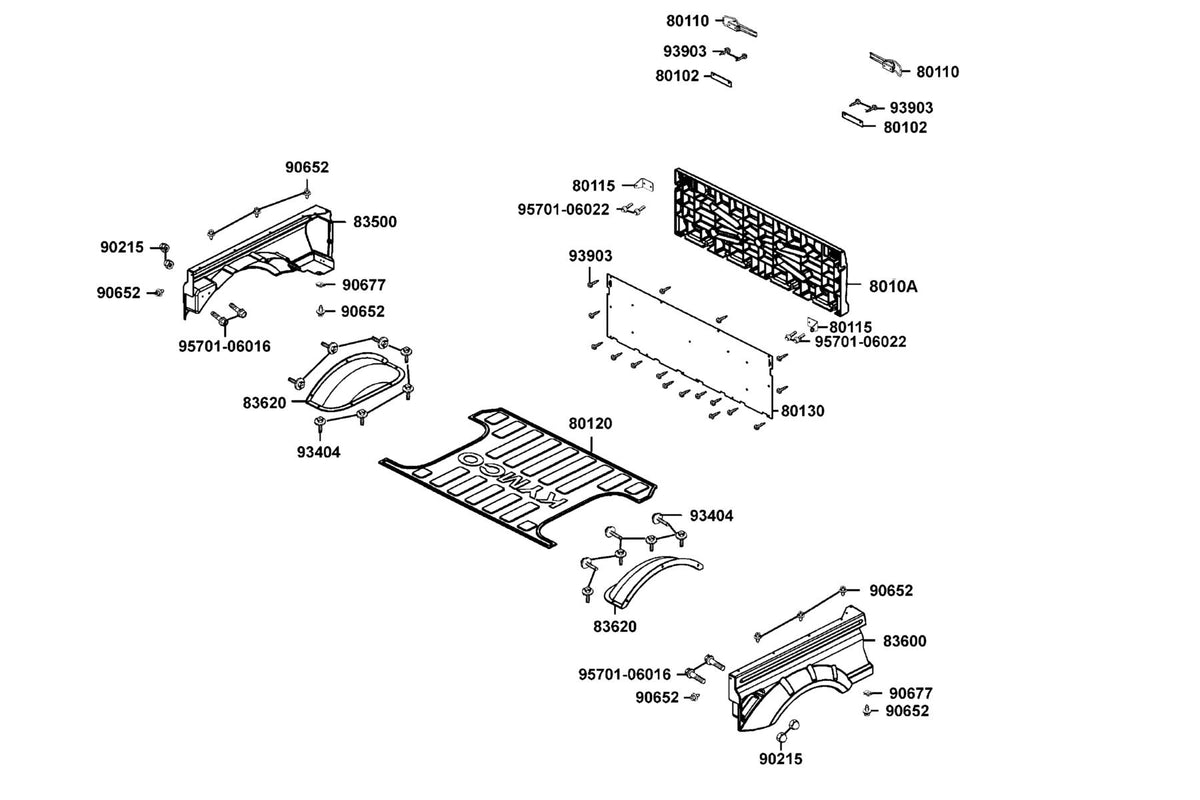 KYMCO Panel R/L Rear Fender exploded-view diagram, UXV 700
