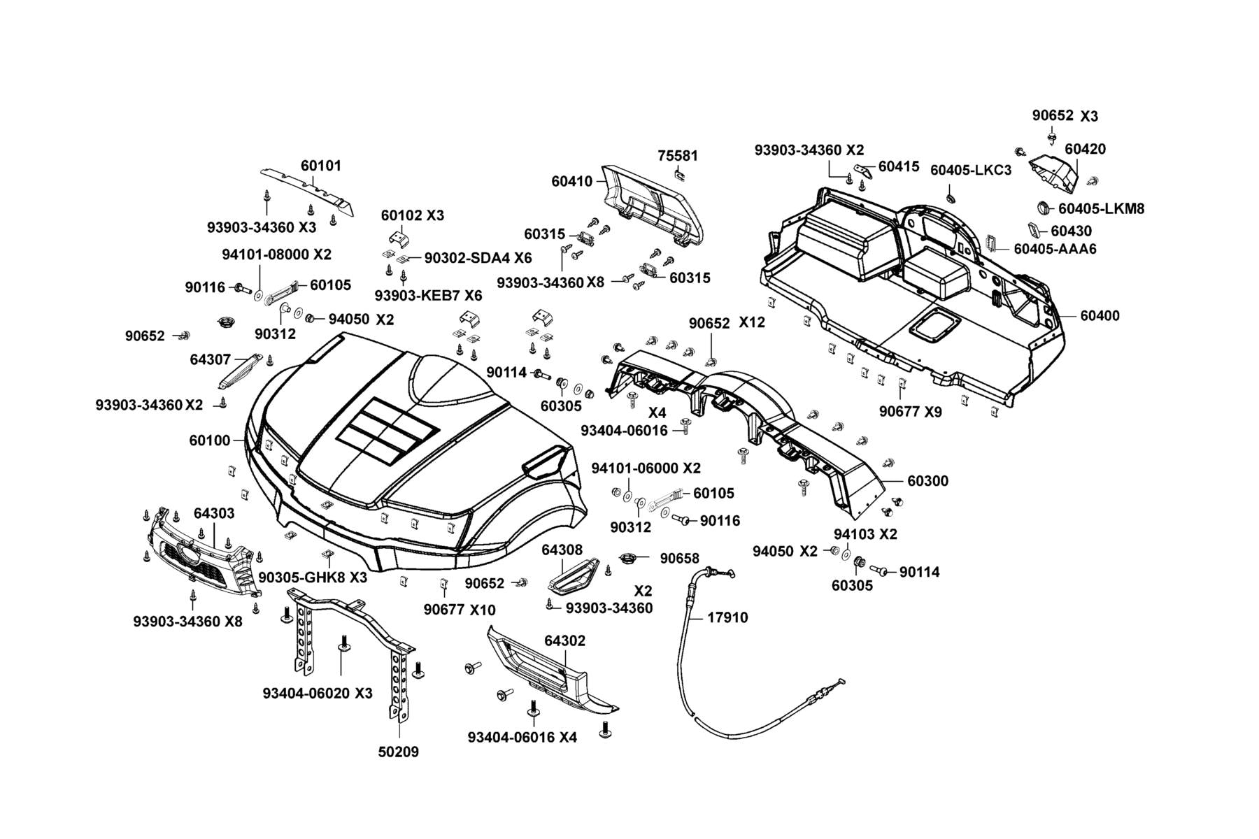 Hinge Lid — 60315-LEE8-E00 — KYMCO exploded-view diagram