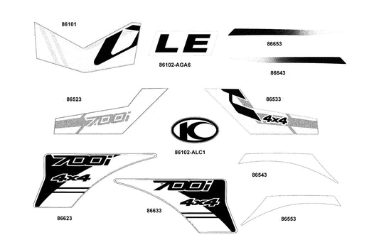 Stripe B R Fender Fr — 86543-AGA6-M30-T01 — KYMCO exploded-view diagram