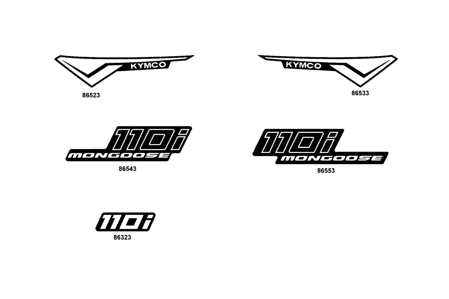 Stripe B R Fender Fr — 86543-BLD3-M00-T02 — KYMCO exploded-view diagram