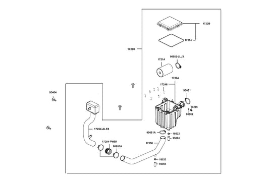 Pipe Intake — 17258-ALE8-E00 — KYMCO exploded-view diagram