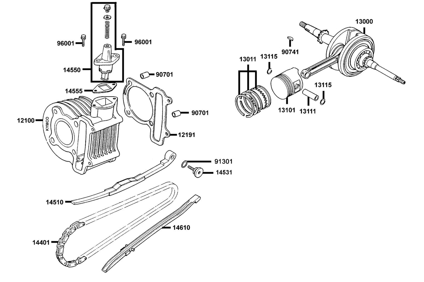 O-ring 15.2*1.5 — 91301-GLR0-W10 — KYMCO exploded-view diagram
