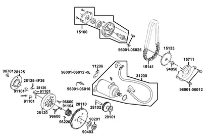 Brg Needle 28*32*17 — 91104-GFY6-C00 — KYMCO exploded-view diagram