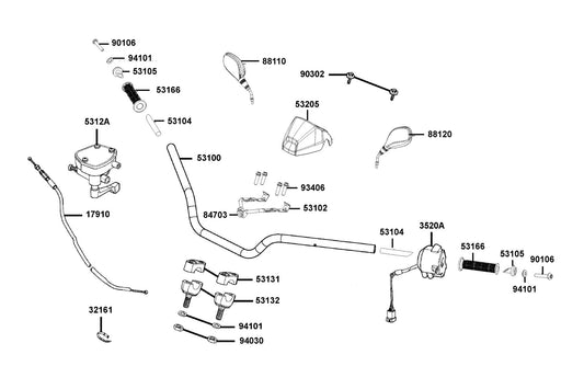 Sw Ass'y Lh Handle Comp — 3520A-AGA7-E00 — KYMCO exploded-view diagram