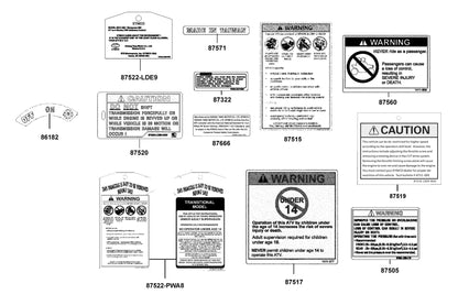 Warning Age 14 — 87517-PWA8-M30-T01 — KYMCO exploded-view diagram
