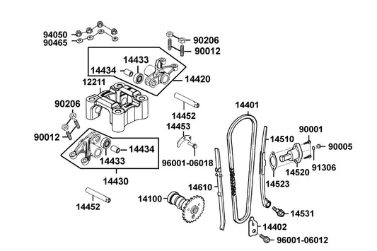Nut Tappet Adjg — 90206-0A01-001 — KYMCO exploded-view diagram