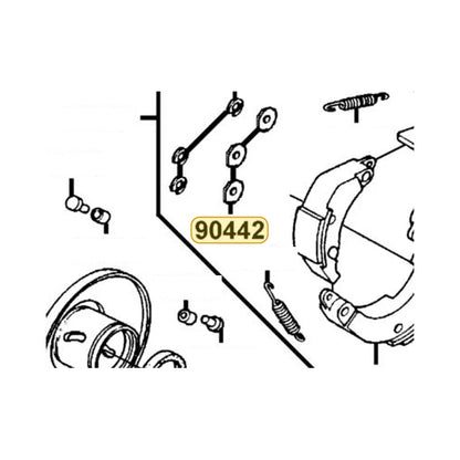KYMCO Thrust Washer 6M 90442-0D44-001, part location on the factory exploded-view diagram