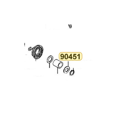 KYMCO Kick Spindle Washer 90451-GBN2-601, part location on the factory exploded-view diagram