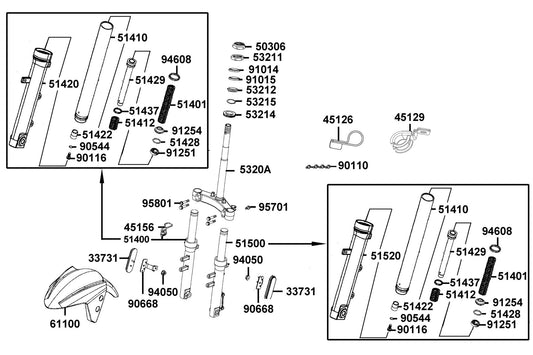 Dust Seal — 91254-LDC8-E10 — KYMCO exploded-view diagram