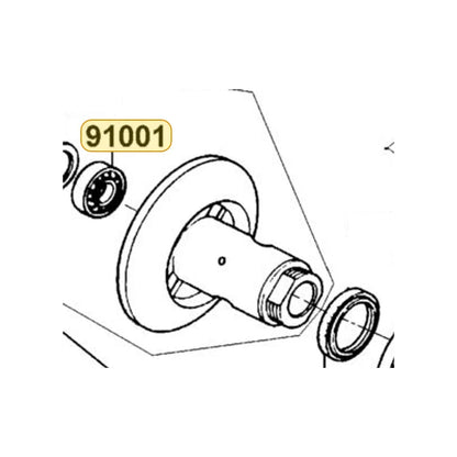 KYMCO Radial Ball Bearing 6901U 91001-GGA7-70A, part location on the factory exploded-view diagram
